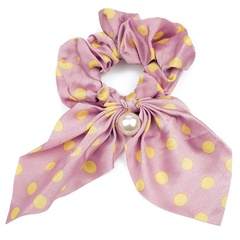 Gumka do włosów frotka scrunchies kropki perła