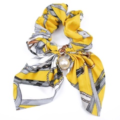 Gumka do włosów apaszka scrunchies perła frotka