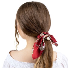 Gumka do włosów apaszka scrunchie perła frotka