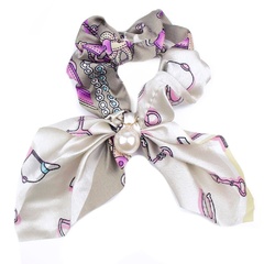 Gumka do włosów apaszka scrunchie perła frotka