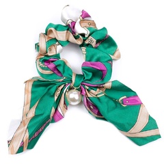 Gumka do włosów apaszka scrunchie perła frotka