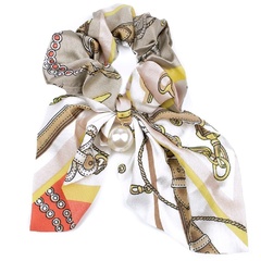 Gumka do włosów apaszka scrunchie perła frotka