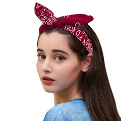 Opaska do włosów pin up czerwona bandamka na gumce