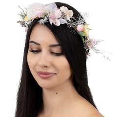 Wianek na głowę boho kwiaty rustykalny ślubny