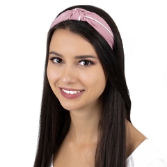 Opaska do włosów turban pin up węzeł różowa
