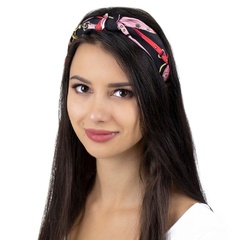 Opaska do włosów węzeł sztywna pin up turban wzór