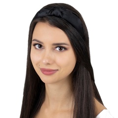 Opaska do włosów węzeł czarna turban sztywna