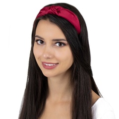 Opaska do włosów węzeł czerwona turban sztywna