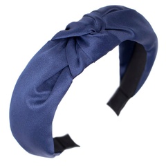 Opaska do włosów węzeł granatowa turban sztywna