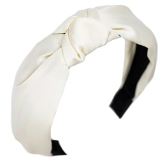 Opaska do włosów węzeł kremowa turban 
