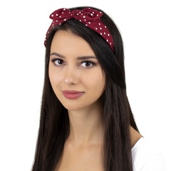 Opaska do włosów czerwona kropki pin up węzeł 