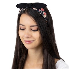 Opaska do włosów czarna węzeł kokarda pin up 