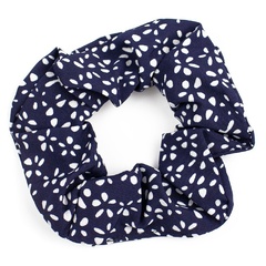 Gumka do włosów scrunchies granatowa kropki frotka