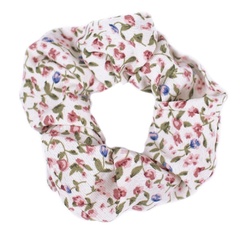 Gumka do włosów scrunchies ecru kwiaty frotka