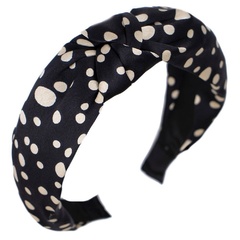 Opaska do włosów kropki czarna turban pin up