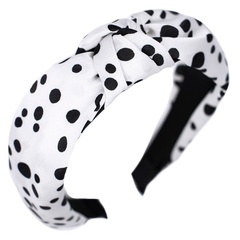 Opaska do włosów kropki biała turban pin up