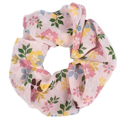 Gumka do włosów scrunchies frotka różowa kwiaty