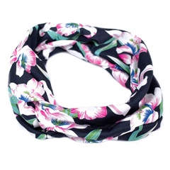 Opaska do włosów szeroka bandamka turban kwiaty