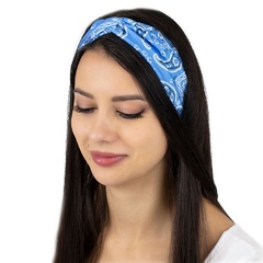 Opaska do włosów pin up bandamka turban błękitna