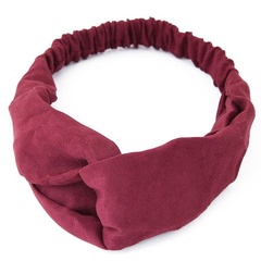 Opaska do włosów bordowa turban na gumce węzeł