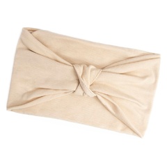 Opaska do włosów elastyczna szeroka turban beżowa