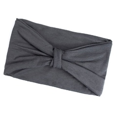 Opaska do włosów elastyczna szeroka turban szara