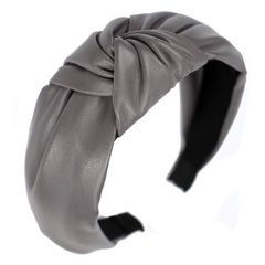 Opaska do włosów szeroka turban pin up szara węzeł