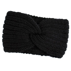 Opaska do włosów zimowa turban czarna węzeł