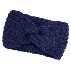 Opaska do włosów zimowa turban granatowa węzeł