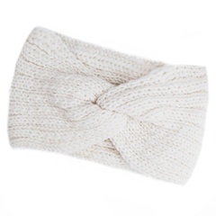 Opaska do włosów zimowa turban biała węzeł