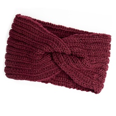 Opaska do włosów zimowa turban bordowa węzeł