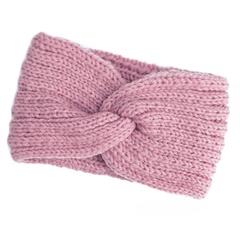 Opaska do włosów zimowa turban różowa węzeł