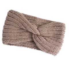 Opaska do włosów zimowa turban beż węzeł