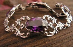 Violet - srebrna bransoletka z ametystem 
