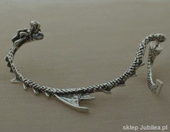 Nausznica smok - dragon srebrny kolczyk