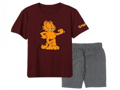 Piżama garfield dla panów bordo