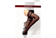 Coco t25 marilyn czarne pończochy z ozdobną koronką