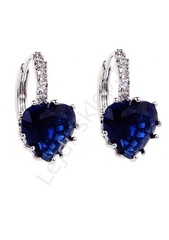 Kolczyki serduszka kryształki, swarovski granatowe