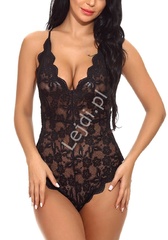 Czarne koronkowe body e180128