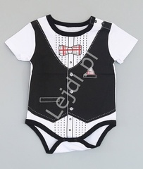 Chłopięce body w krótki rękaw z nadukowaną kamizelką 0686