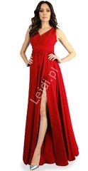 Czerwona żorżetowa sukienka  , szyta od 34 do 52r. - m374
