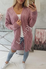 Stylowy dziergany sweter pustynny brudny róż 2020-04