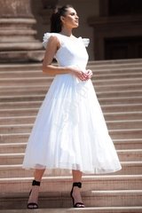 Ślubna sukienka  tiulowa z krynolinową halką, klara