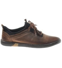 Pantofelek24.pl | wyprzedaż- sportowe buty męskie z naturalnej skóry brązowe