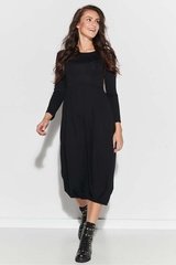 Czarna rozkloszowana midi sukienka ze ściągaczem