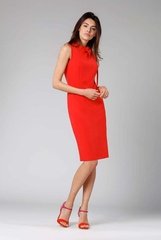 Czerwona ołówkowa sukienka z kokardą