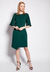 Dopasowana sukienka z nieregularnym dołem - zielona