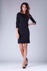Krótka dopasowana sukienka z elementami drapowania - czarna
