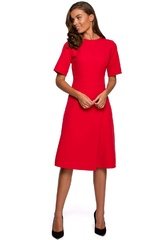 Sukienka z kopertowym dołem - czerwona