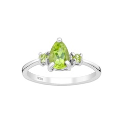 Pierścionek z rodowanego srebra i peridotu - europa 11, us 5, 16 mm